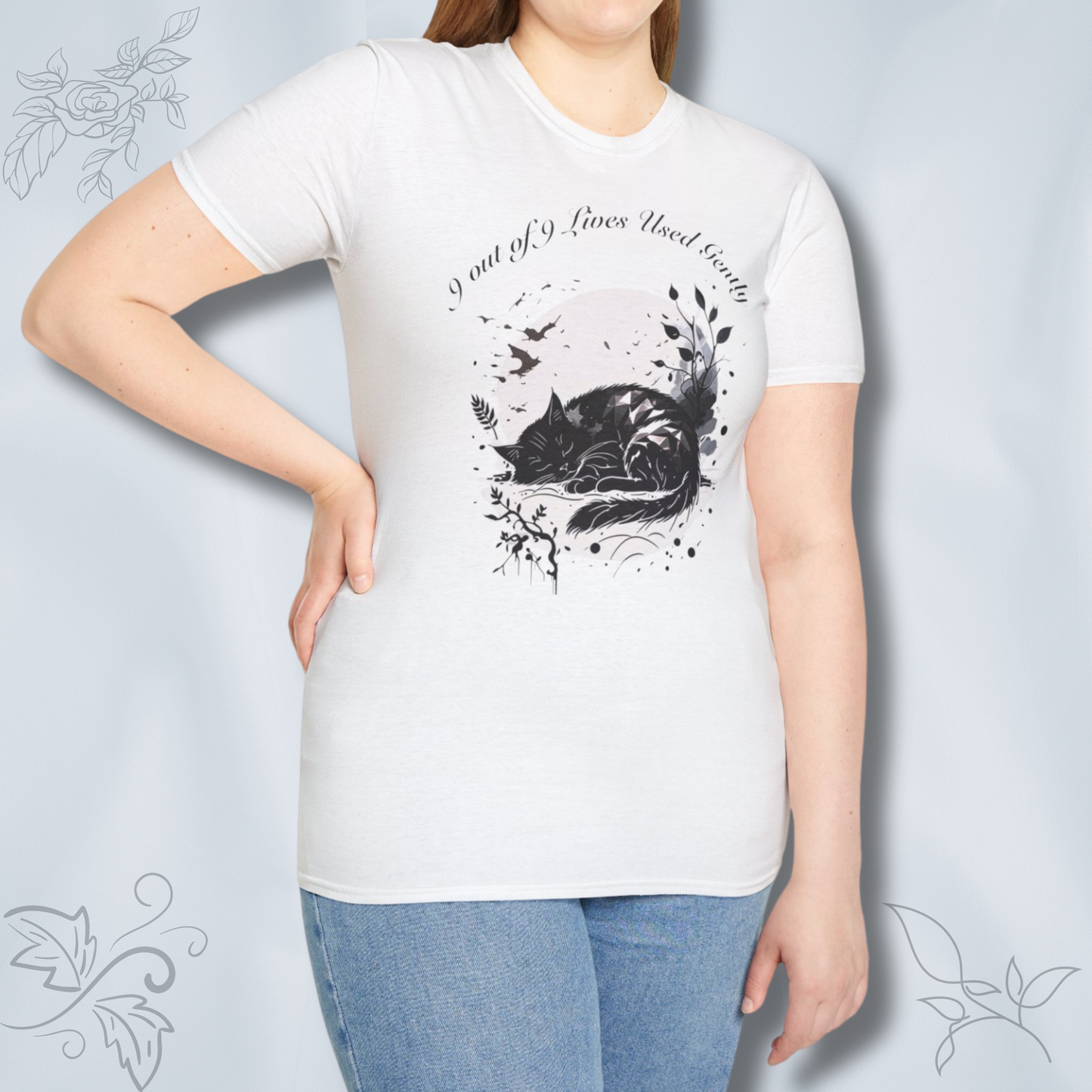 9 Out of 9 Lives Used Gently - koszulka unisex